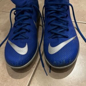 Nike Mercurial Superfly Royal Blue Silver Mens Sz7 AH7369-400 Indoor Turf/Soccer
